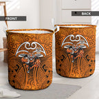 Wests Tigers Rugby Laundry Basket Polynesian Tribal Tiger Warrior Orange Black Pattern