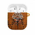 Wests Tigers Rugby AirPods Case Polynesian Tribal Tiger Warrior Orange Black Pattern