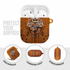 Wests Tigers Rugby AirPods Case Polynesian Tribal Tiger Warrior Orange Black Pattern
