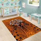 Wests Tigers Rugby Area Rug Polynesian Tribal Tiger Warrior Orange Black Pattern