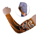 Wests Tigers Rugby Arm Sleeves Polynesian Tribal Tiger Warrior Orange Black Pattern