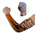 Wests Tigers Rugby Arm Sleeves Polynesian Tribal Tiger Warrior Orange Black Pattern