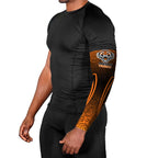 Wests Tigers Rugby Arm Sleeves Polynesian Tribal Tiger Warrior Orange Black Pattern