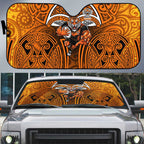 Wests Tigers Rugby Auto Sun Shade Polynesian Tribal Tiger Warrior Orange Black Pattern