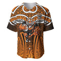 Wests Tigers Rugby Baseball Jersey Polynesian Tribal Tiger Warrior Orange Black Pattern