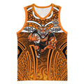 Wests Tigers Rugby Basketball Jersey Polynesian Tribal Tiger Warrior Orange Black Pattern