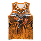Wests Tigers Rugby Basketball Jersey Polynesian Tribal Tiger Warrior Orange Black Pattern