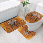 Wests Tigers Rugby Bathroom Set Polynesian Tribal Tiger Warrior Orange Black Pattern