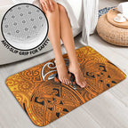 Wests Tigers Rugby Bathroom Set Polynesian Tribal Tiger Warrior Orange Black Pattern