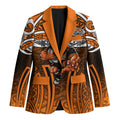 Wests Tigers Rugby Blazer Polynesian Tribal Tiger Warrior Orange Black Pattern