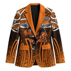 Wests Tigers Rugby Blazer Polynesian Tribal Tiger Warrior Orange Black Pattern