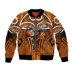 Wests Tigers Rugby Bomber Jacket Polynesian Tribal Tiger Warrior Orange Black Pattern