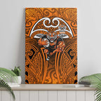 Wests Tigers Rugby Canvas Wall Art Polynesian Tribal Tiger Warrior Orange Black Pattern
