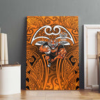 Wests Tigers Rugby Canvas Wall Art Polynesian Tribal Tiger Warrior Orange Black Pattern