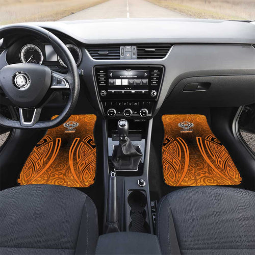 Wests Tigers Rugby Car Mats Polynesian Tribal Tiger Warrior Orange Black Pattern