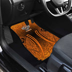 Wests Tigers Rugby Car Mats Polynesian Tribal Tiger Warrior Orange Black Pattern
