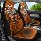 Wests Tigers Rugby Car Seat Cover Polynesian Tribal Tiger Warrior Orange Black Pattern