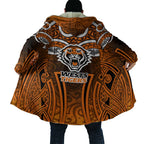 Wests Tigers Rugby Cloak Polynesian Tribal Tiger Warrior Orange Black Pattern