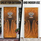 Wests Tigers Rugby Door Cover Polynesian Tribal Tiger Warrior Orange Black Pattern