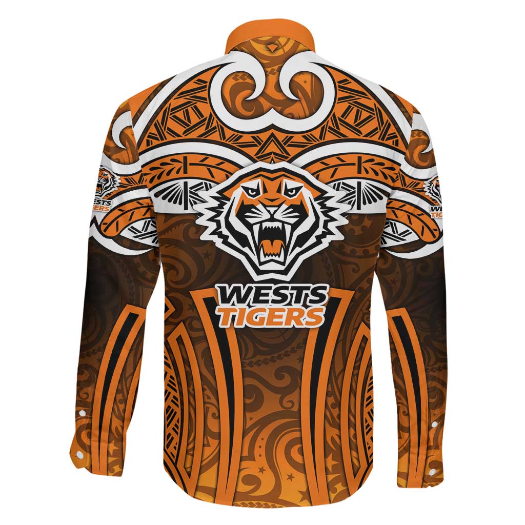 Wests Tigers Rugby Family Matching Mermaid Dress and Hawaiian Shirt Polynesian Tribal Tiger Warrior Orange Black Pattern