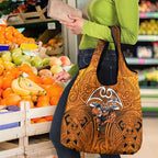 Wests Tigers Rugby Grocery Bag Polynesian Tribal Tiger Warrior Orange Black Pattern