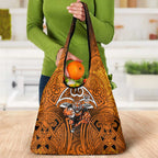 Wests Tigers Rugby Grocery Bag Polynesian Tribal Tiger Warrior Orange Black Pattern