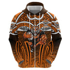 Wests Tigers Rugby Hoodie Polynesian Tribal Tiger Warrior Orange Black Pattern