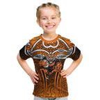 Wests Tigers Rugby Kid T Shirt Polynesian Tribal Tiger Warrior Orange Black Pattern