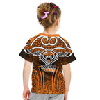 Wests Tigers Rugby Kid T Shirt Polynesian Tribal Tiger Warrior Orange Black Pattern
