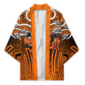 Wests Tigers Rugby Kimono Polynesian Tribal Tiger Warrior Orange Black Pattern