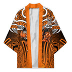 Wests Tigers Rugby Kimono Polynesian Tribal Tiger Warrior Orange Black Pattern