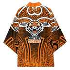 Wests Tigers Rugby Kimono Polynesian Tribal Tiger Warrior Orange Black Pattern