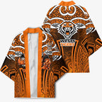 Wests Tigers Rugby Kimono Polynesian Tribal Tiger Warrior Orange Black Pattern