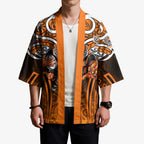 Wests Tigers Rugby Kimono Polynesian Tribal Tiger Warrior Orange Black Pattern