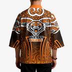 Wests Tigers Rugby Kimono Polynesian Tribal Tiger Warrior Orange Black Pattern
