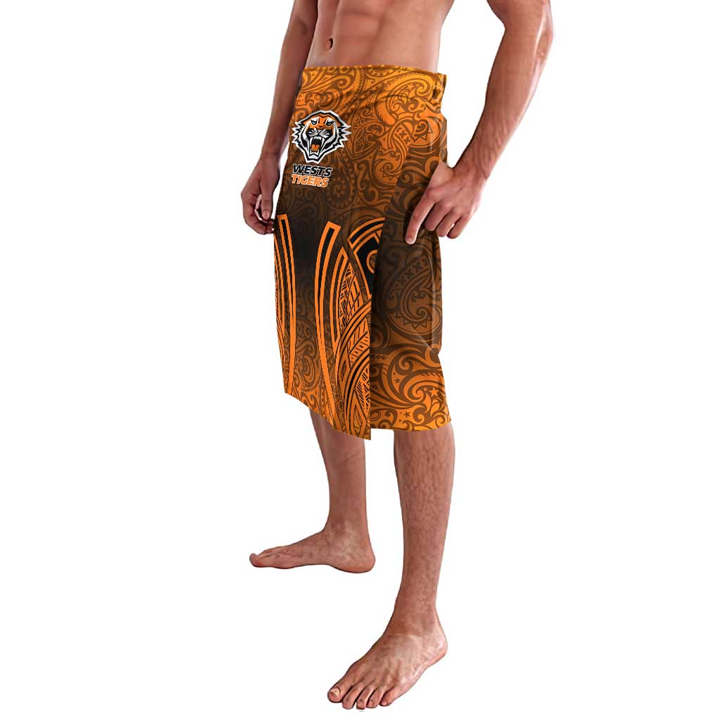 Wests Tigers Rugby Lavalava Polynesian Tribal Tiger Warrior Orange Black Pattern