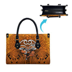 Wests Tigers Rugby Leather Bag Polynesian Tribal Tiger Warrior Orange Black Pattern