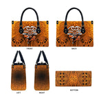 Wests Tigers Rugby Leather Bag Polynesian Tribal Tiger Warrior Orange Black Pattern
