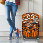 Wests Tigers Rugby Luggage Cover Polynesian Tribal Tiger Warrior Orange Black Pattern