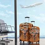 Wests Tigers Rugby Luggage Cover Polynesian Tribal Tiger Warrior Orange Black Pattern