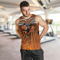 Wests Tigers Rugby Men Tank Top Polynesian Tribal Tiger Warrior Orange Black Pattern