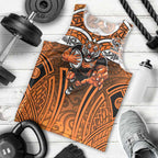 Wests Tigers Rugby Men Tank Top Polynesian Tribal Tiger Warrior Orange Black Pattern