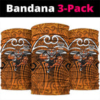 Wests Tigers Rugby Neck Gaiter Polynesian Tribal Tiger Warrior Orange Black Pattern