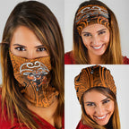 Wests Tigers Rugby Neck Gaiter Polynesian Tribal Tiger Warrior Orange Black Pattern