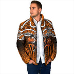 Wests Tigers Rugby Padded Jacket Polynesian Tribal Tiger Warrior Orange Black Pattern