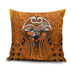 Wests Tigers Rugby Pillow Cover Polynesian Tribal Tiger Warrior Orange Black Pattern