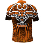 Wests Tigers Rugby Polo Shirt Polynesian Tribal Tiger Warrior Orange Black Pattern