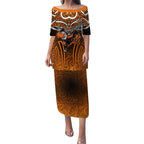 Wests Tigers Rugby Puletasi Polynesian Tribal Tiger Warrior Orange Black Pattern