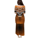 Wests Tigers Rugby Puletasi Polynesian Tribal Tiger Warrior Orange Black Pattern
