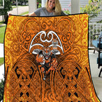 Wests Tigers Rugby Quilt Polynesian Tribal Tiger Warrior Orange Black Pattern